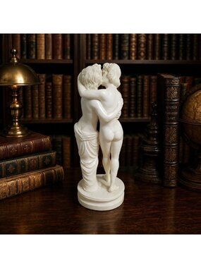 Amilcare Santini Classical Statuette Figurine "The Kiss" Man & Woman 10"